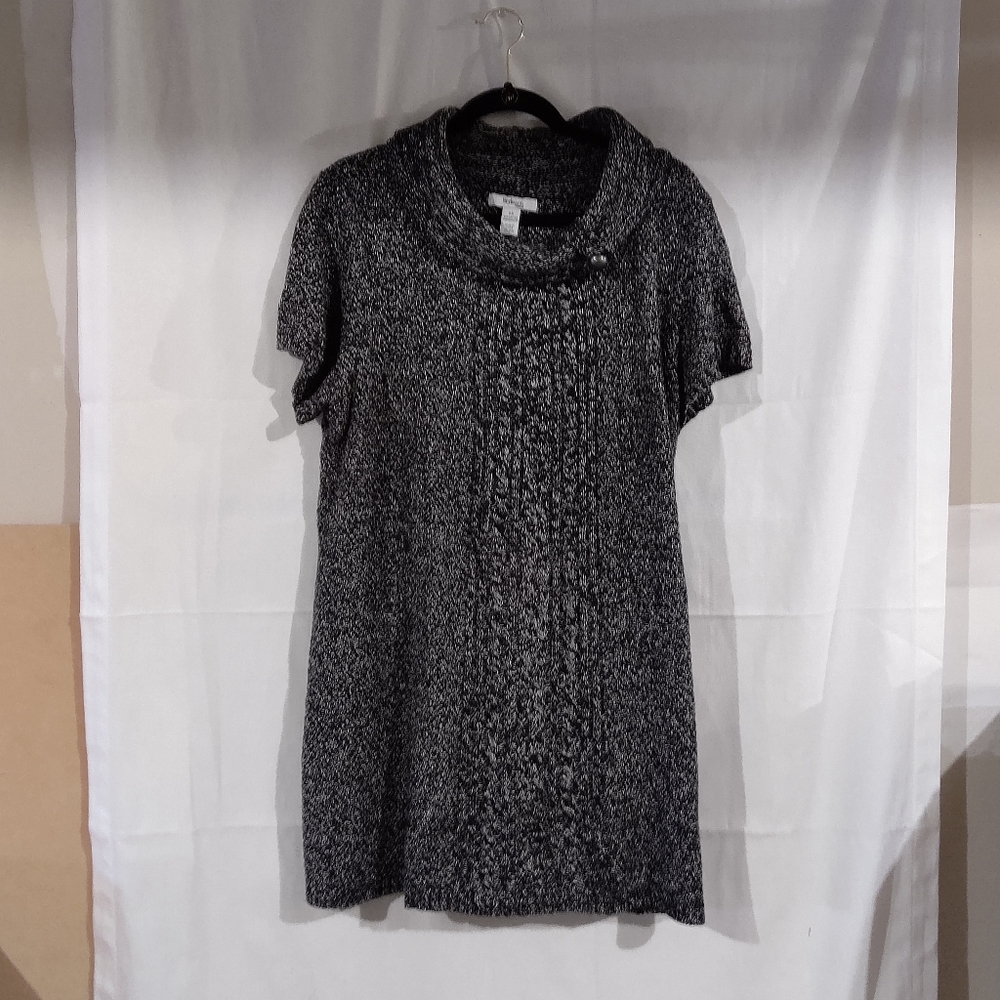 Style & Co. Women's Black and White Cowl Neck Sweater Size 2X